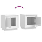 Mesita de noche madera contrachapada blanco brillo 44x35x45 cm