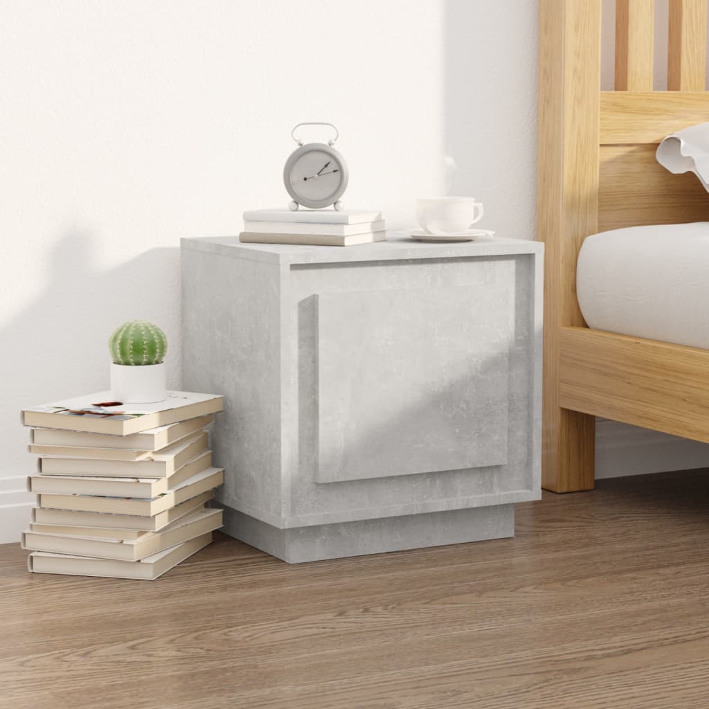 Mesita de noche madera contrachapada blanco brillo 44x35x45 cm