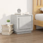 Mesita de noche madera contrachapada blanco brillo 44x35x45 cm
