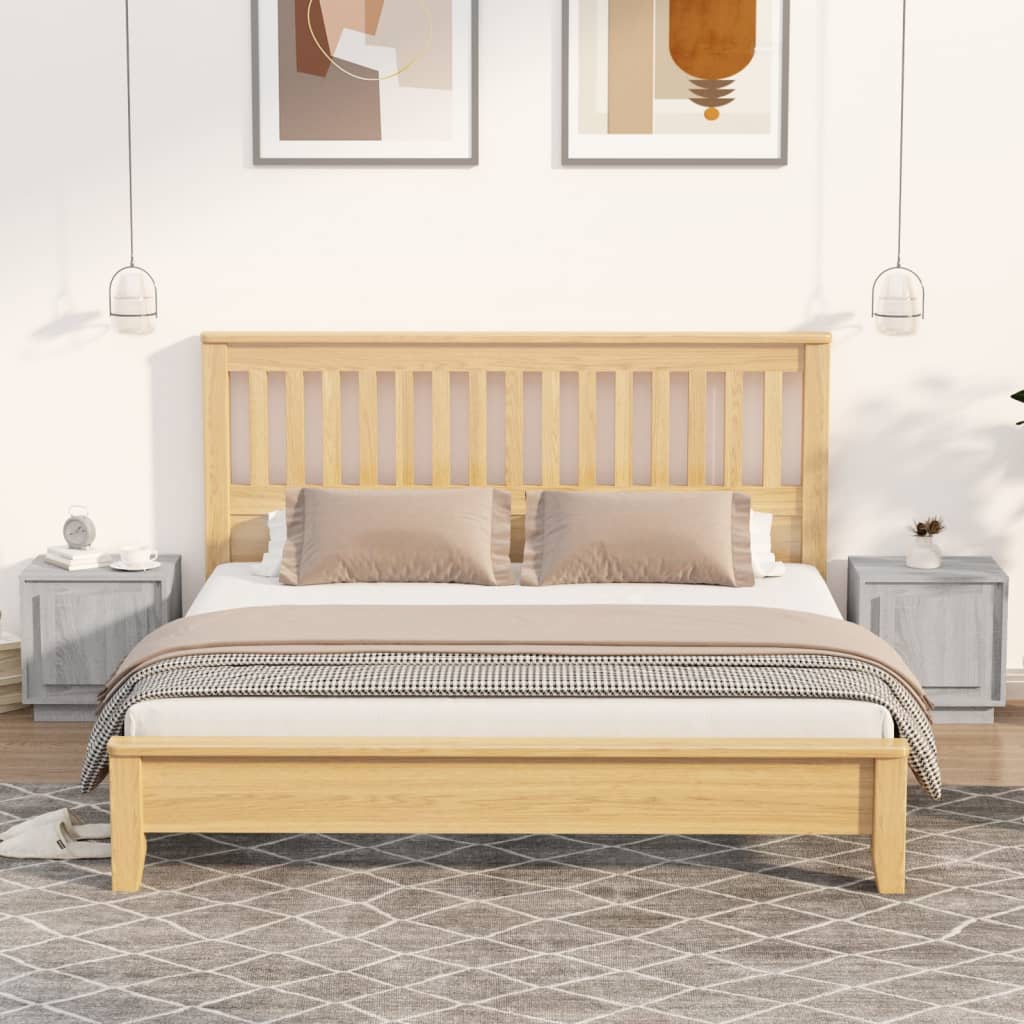 Mesita noche 2 uds madera contrachapada marrón roble 44x35x45cm