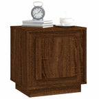 Mesita noche 2 uds madera contrachapada marrón roble 44x35x45cm