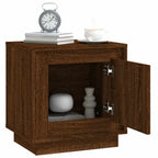 Mesita noche 2 uds madera contrachapada marrón roble 44x35x45cm