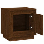 Mesita noche 2 uds madera contrachapada marrón roble 44x35x45cm