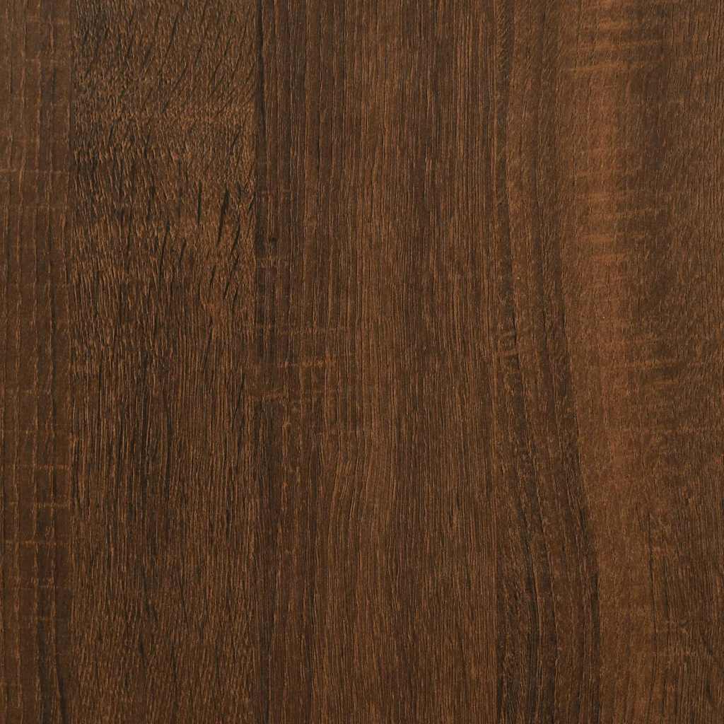 Mesita noche 2 uds madera contrachapada marrón roble 44x35x45cm