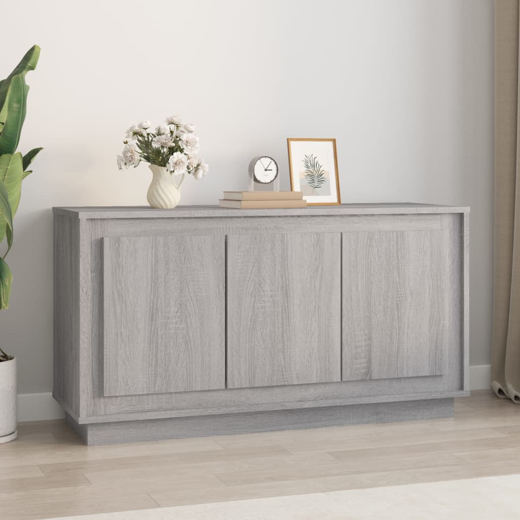 Aparador madera contrachapada color roble ahumado 60x35x70 cm