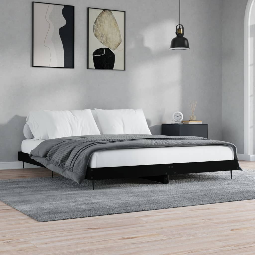 Cama sin colchón blanca 180x200 cm madera de ingeniería
