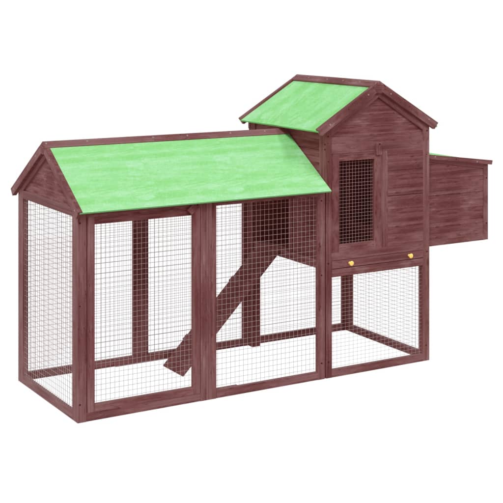 Gallinero madera maciza de pino color moca 193x65x117 cm