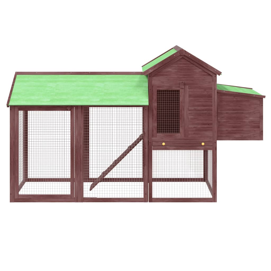 Gallinero madera maciza de pino color moca 193x65x117 cm