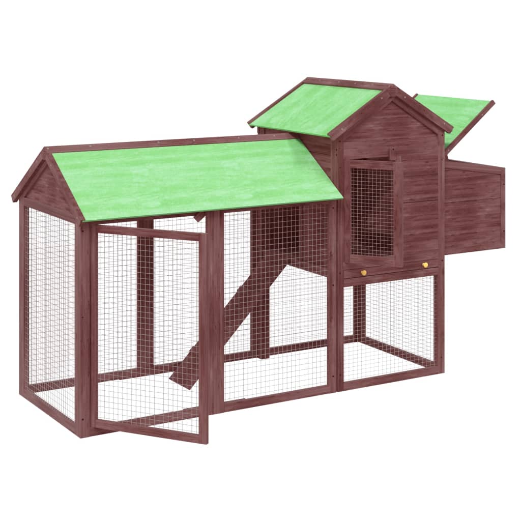 Gallinero madera maciza de pino color moca 193x65x117 cm
