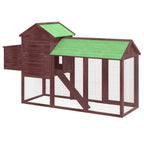 Gallinero madera maciza de pino color moca 193x65x117 cm