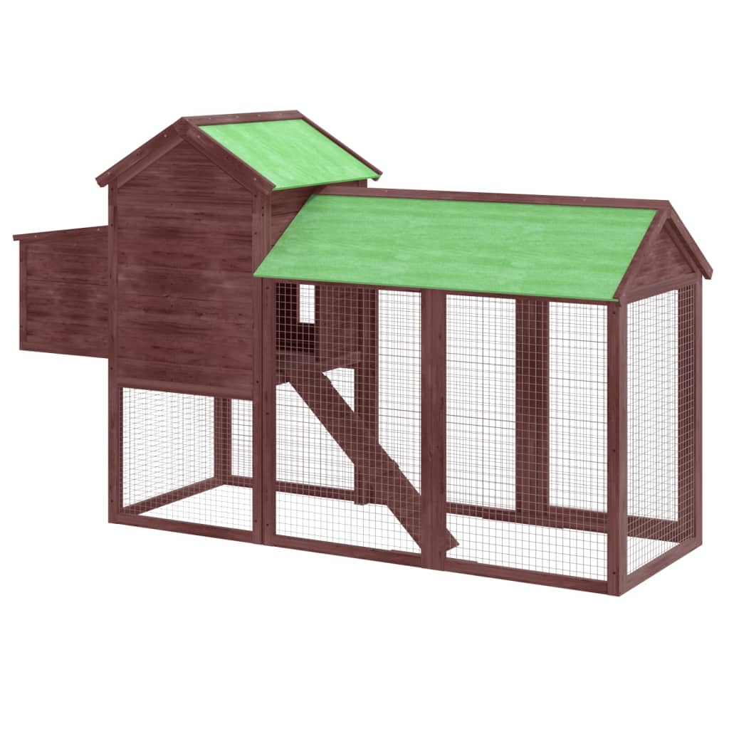 Gallinero madera maciza de pino color moca 193x65x117 cm