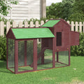 Gallinero madera maciza de pino color moca 193x65x117 cm