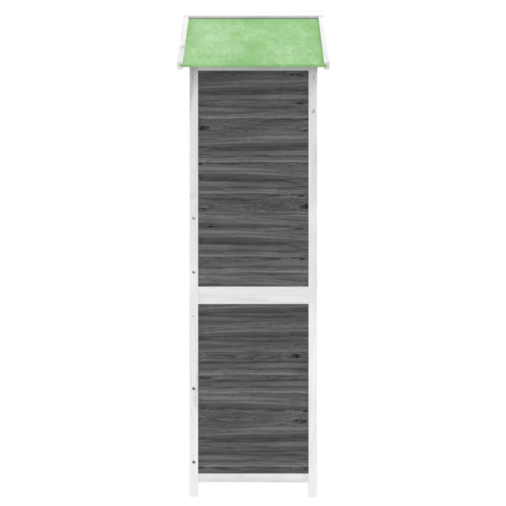 Cobertizo herramientas jardín madera pino gris 120x53,5x170 cm