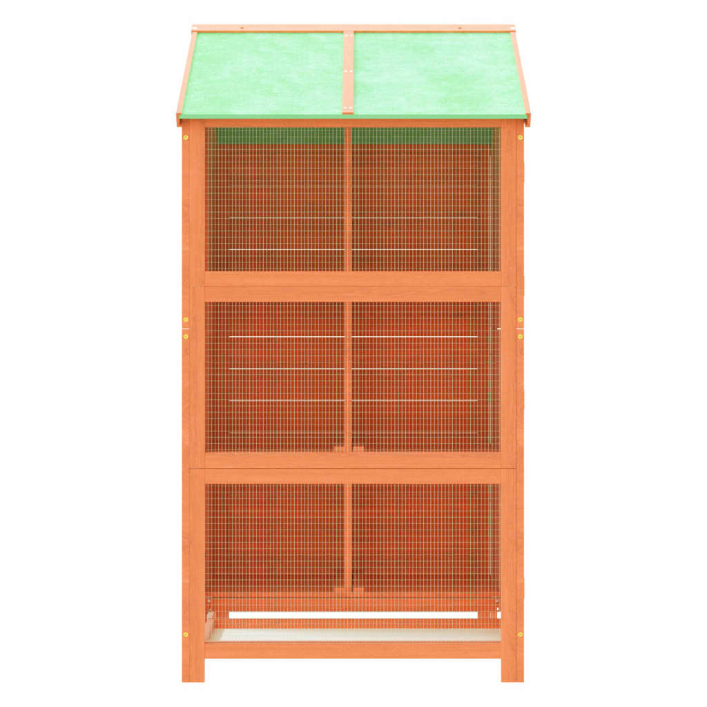 Casita para pájaros madera maciza pino marrón 97x81x152 cm