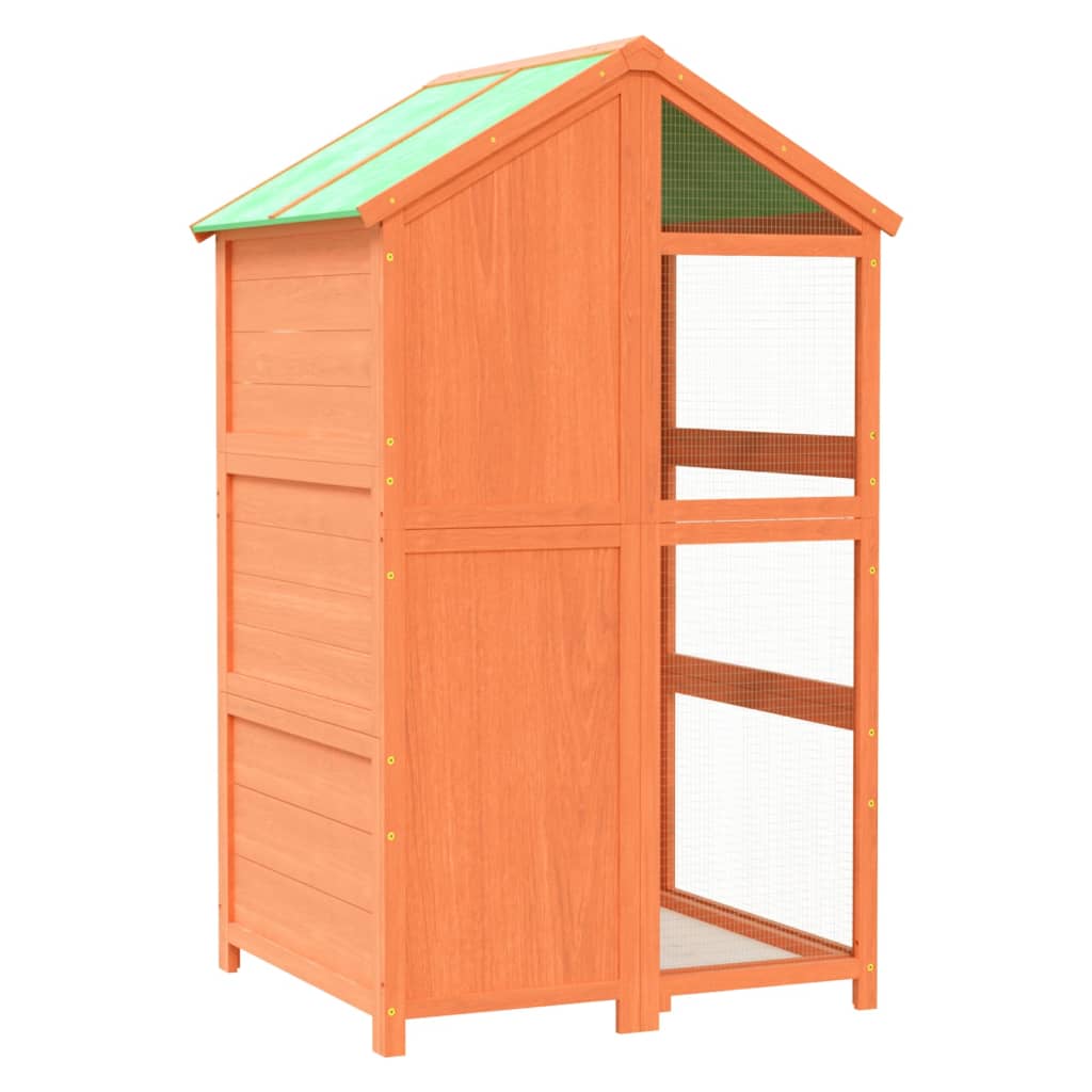Casita para pájaros madera maciza pino marrón 97x81x152 cm