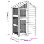 Casita para pájaros madera maciza pino marrón 97x81x152 cm