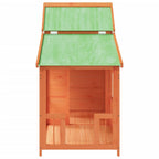 Caseta para perros madera maciza de pino marrón 143x60,5x109 cm
