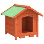 Caseta para perros madera maciza de pino marrón 65x65x61,5 cm