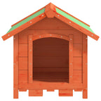 Caseta para perros madera maciza de pino marrón 65x65x61,5 cm