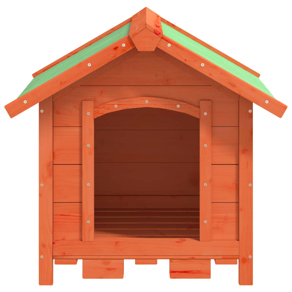 Caseta para perros madera maciza de pino marrón 65x65x61,5 cm