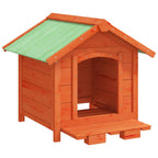 Caseta para perros madera maciza de pino marrón 65x65x61,5 cm