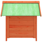 Caseta para perros madera maciza de pino marrón 65x65x61,5 cm