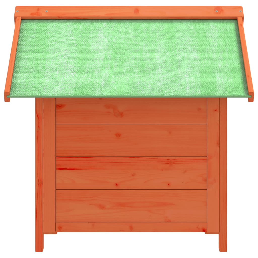 Caseta para perros madera maciza de pino marrón 65x65x61,5 cm