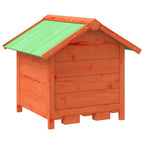 Caseta para perros madera maciza de pino marrón 65x65x61,5 cm