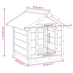 Caseta para perros madera maciza de pino marrón 65x65x61,5 cm