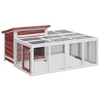 Conejera de madera maciza de pino moca 144x123x67,5 cm