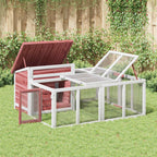 Conejera de madera maciza de pino moca 144x123x67,5 cm