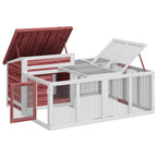 Conejera de madera maciza de pino moca 144x123x67,5 cm