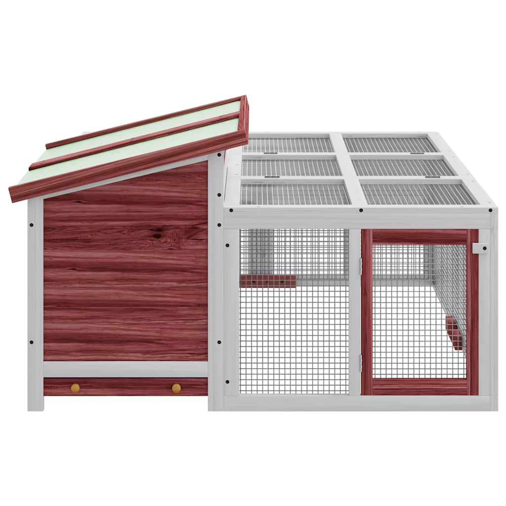 Conejera de madera maciza de pino moca 144x123x67,5 cm