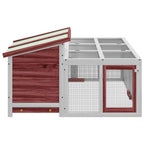 Conejera de madera maciza de pino moca 144x123x67,5 cm