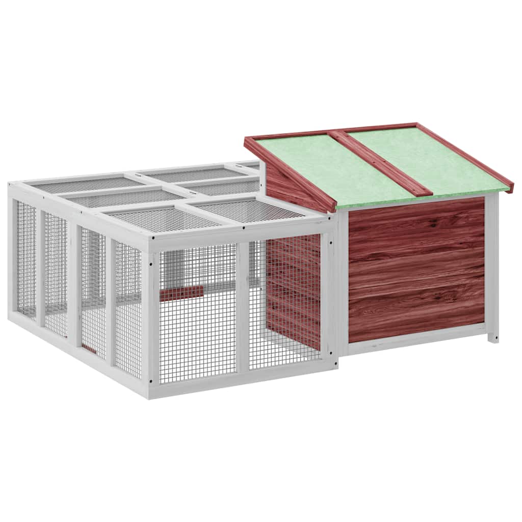 Conejera de madera maciza de pino moca 144x123x67,5 cm