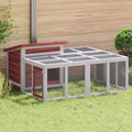 Conejera de madera maciza de pino moca 144x123x67,5 cm