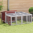 Conejera de madera maciza de pino moca 144x123x67,5 cm