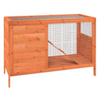 Conejera de madera maciza de pino marrón 103x44x69,5 cm