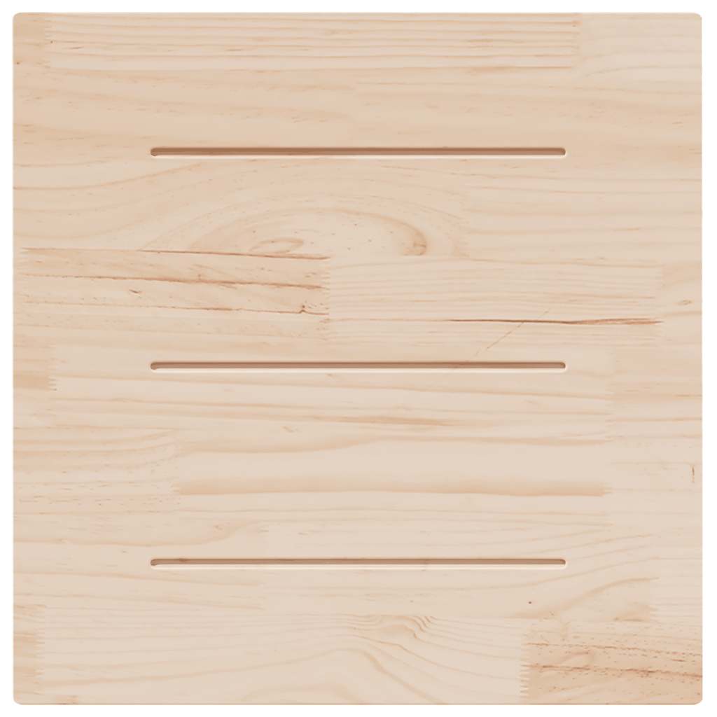 Tablero de mesa cuadrado de madera maciza de pino 70x70x2,5 cm