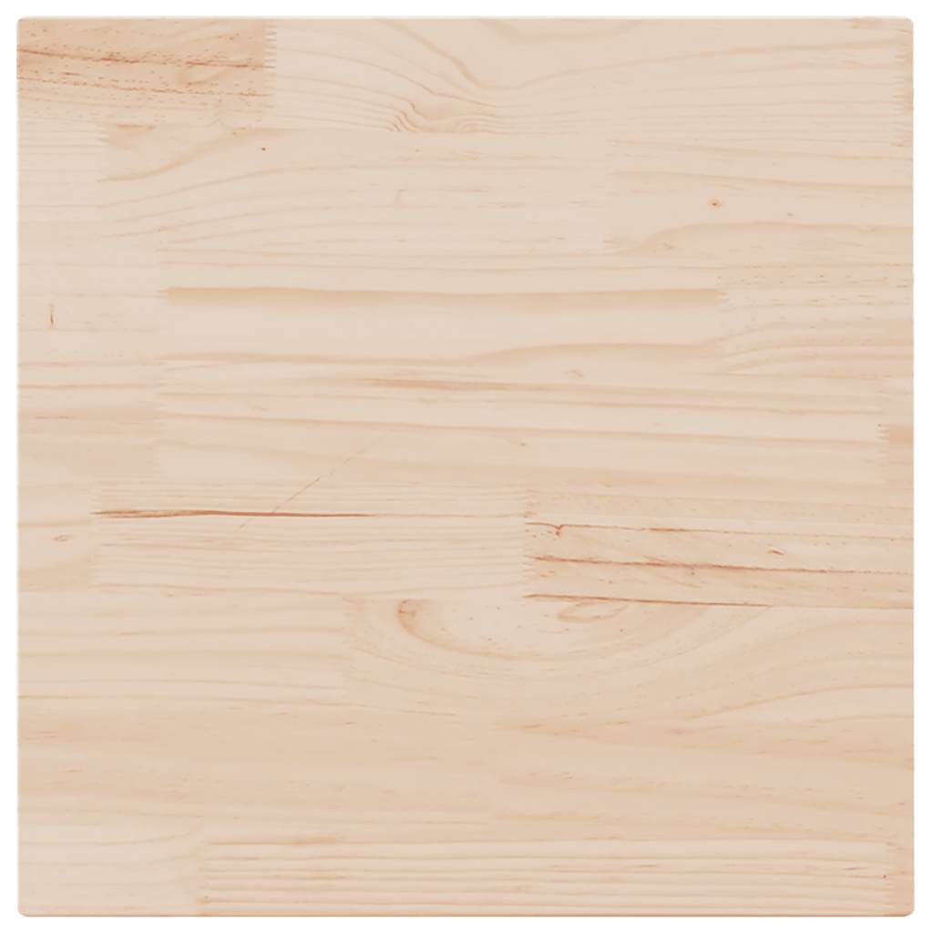 Tablero de mesa cuadrado de madera maciza de pino 70x70x2,5 cm