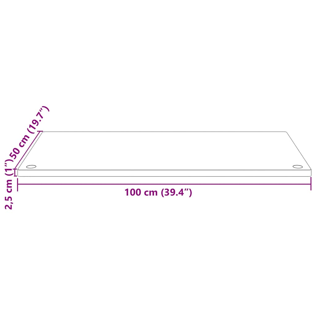 Tablero de escritorio madera maciza de pino 100x50x2,5 cm
