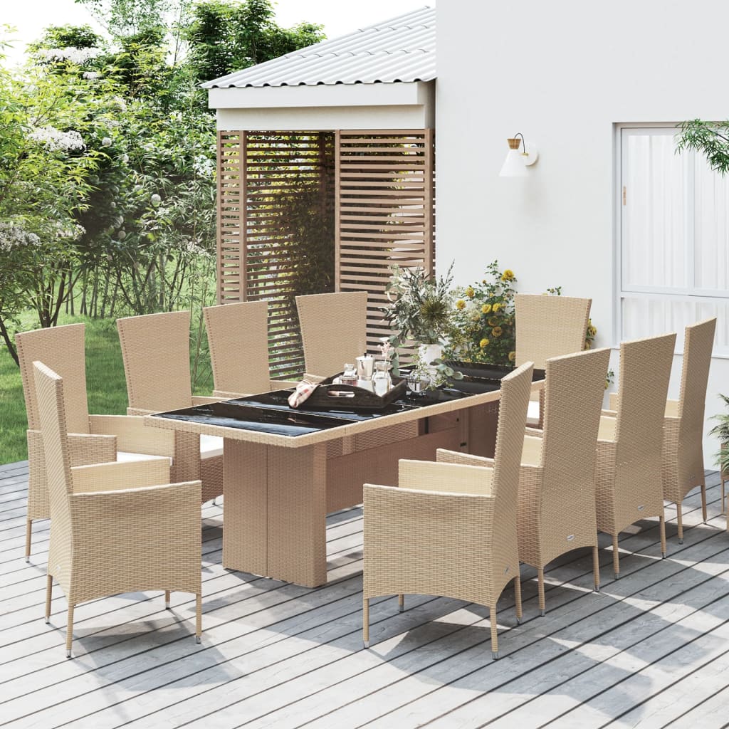 Juego comedor jardín 4 piezas con cojines ratán sintético negro