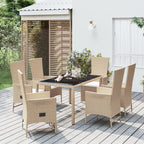 Juego comedor jardín 4 piezas con cojines ratán sintético negro