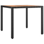Juego comedor jardín 3 pzas madera acacia ratán sintético negro