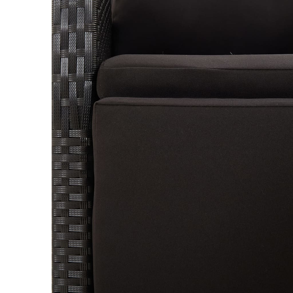 Juego comedor jardín 3 pzas madera acacia ratán sintético negro