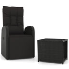 Juego de muebles jardín 2 piezas ratán sintético y acero negro