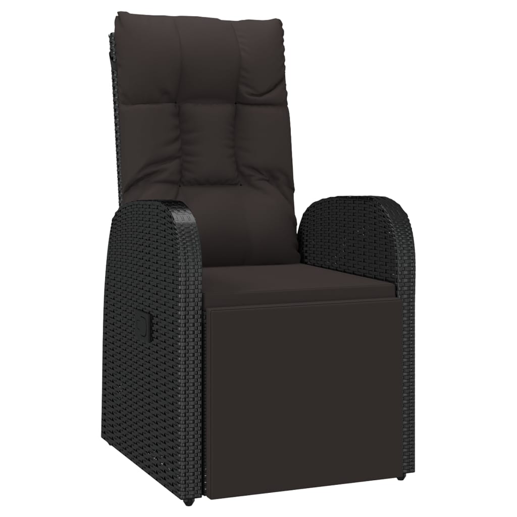 Juego de muebles jardín 2 piezas ratán sintético y acero negro