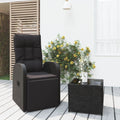 Juego de muebles jardín 2 piezas ratán sintético y acero negro
