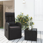 Juego de muebles jardín 2 piezas ratán sintético y acero negro