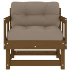 Sillones de jardín cojines 2 uds madera maciza pino marrón miel